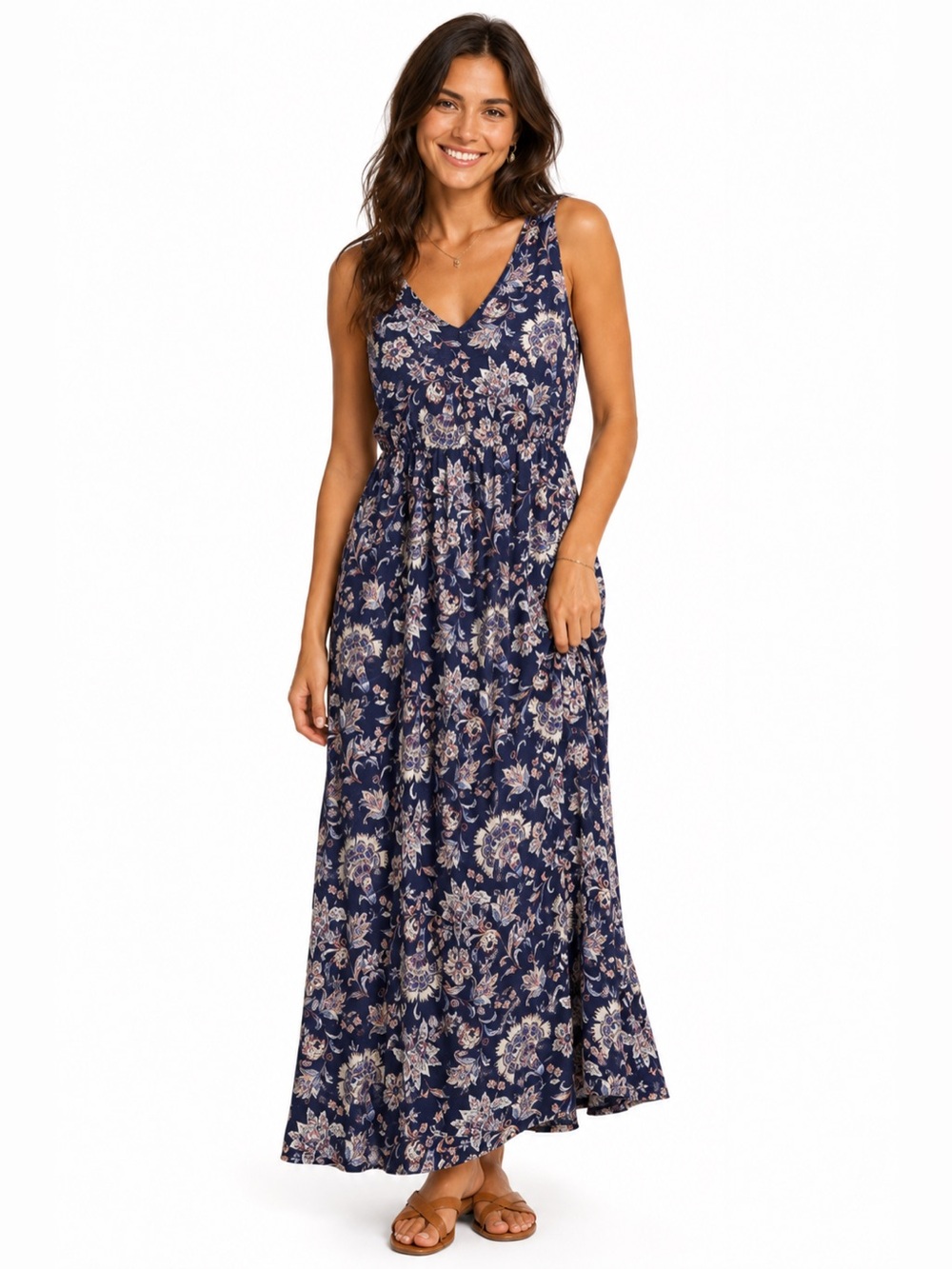 Lucky Brand V-Neck Sleeveless Lined Maxi Dress NWOT